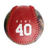 Personalized Anniversary Name Time Photo Red Baseballs