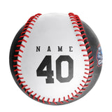 Personalized Game Name Time Logo Black White Baseballs