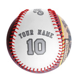 Personalized White Leather Gray Varsity Team Authentic Baseballs