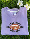 Personalized Football Embroidered Sweatshirt- Custom Football Name And Number On Sleeve Embroidered Sweatshirt- Football Player Sweatshirt