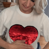 Custom Flip Sequin Shirt (Heart)