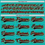 Custom Aqua Black-Orange Hockey Lace Neck Jersey