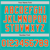 Custom Aqua Orange-White Authentic Baseball Jersey