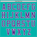 Custom Aqua Purple-White Authentic Baseball Jersey