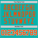 Custom Aqua Orange-White Authentic Basketball Jersey