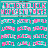 Custom Aqua Pink-White Authentic Basketball Jersey