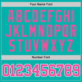 Custom Aqua Pink-White Authentic Basketball Jersey