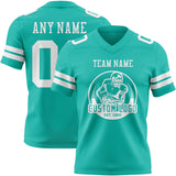Custom Aqua White Authentic Football Jersey