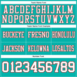 Custom Aqua White-Red Authentic Football Jersey