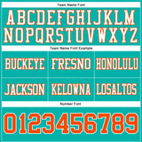 Custom Aqua Orange-White Authentic Football Jersey