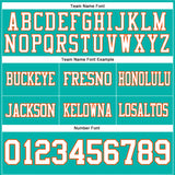 Custom Aqua White-Orange Authentic Football Jersey