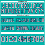 Custom Aqua Gray-Navy Authentic Football Jersey