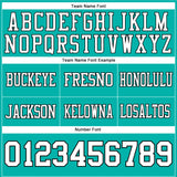 Custom Aqua White-Black Authentic Football Jersey