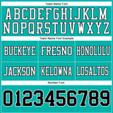 Custom Aqua Black-White Authentic Football Jersey