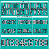 Custom Aqua Gray-Black Authentic Football Jersey