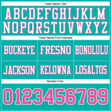 Custom Aqua Pink-White Authentic Football Jersey