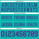 Custom Aqua Purple Authentic Football Jersey