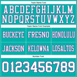 Custom Aqua White-Purple Authentic Football Jersey