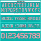 Custom Aqua Medium Pink Authentic Football Jersey