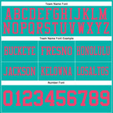 Custom Aqua Neon Pink Authentic Football Jersey