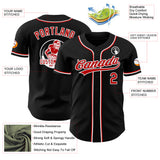 Custom Black Red-White Authentic Baseball Jersey