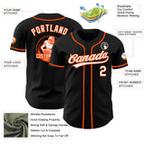 Custom Black White-Orange Authentic Baseball Jersey
