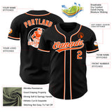 Custom Black Orange-White Authentic Baseball Jersey
