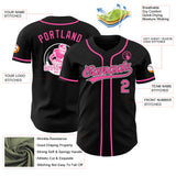 Custom Black Pink-White Authentic Baseball Jersey