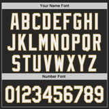Custom Black White-Old Gold Authentic Baseball Jersey