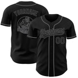 Custom Black-Steel Gray Authentic Baseball Jersey