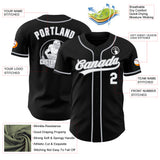Custom Black White-Gray Authentic Baseball Jersey