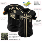 Custom Black-Cream Authentic Baseball Jersey