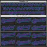Custom Black Purple-Teal Authentic Baseball Jersey