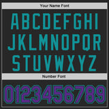 Custom Black Purple-Teal Authentic Baseball Jersey