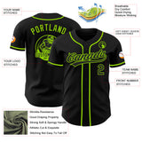 Custom Black-Neon Green Authentic Baseball Jersey