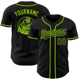 Custom Black-Neon Green Authentic Baseball Jersey