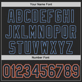 Custom Black Powder Blue-Orange Authentic Baseball Jersey