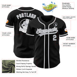 Custom Black Gray-White Authentic Baseball Jersey