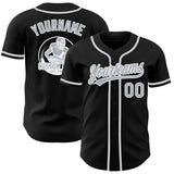 Custom Black Gray-White Authentic Baseball Jersey