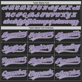 Custom Black Gray Purple-White Authentic Baseball Jersey