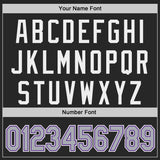 Custom Black Gray Purple-White Authentic Baseball Jersey