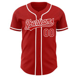 Custom Red-White Authentic Baseball Jersey