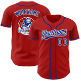 Custom Red Royal-White Authentic Baseball Jersey
