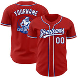 Custom Red White-Royal Authentic Baseball Jersey
