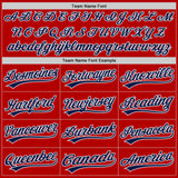 Custom Red Navy-White Authentic Baseball Jersey