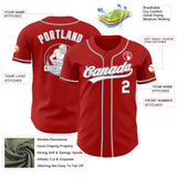 Custom Red White-Gray Authentic Baseball Jersey