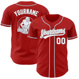Custom Red White-Gray Authentic Baseball Jersey
