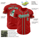 Custom Red Kelly Green-White Authentic Baseball Jersey