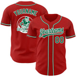 Custom Red Kelly Green-White Authentic Baseball Jersey