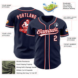 Custom Navy White-Red Authentic Baseball Jersey